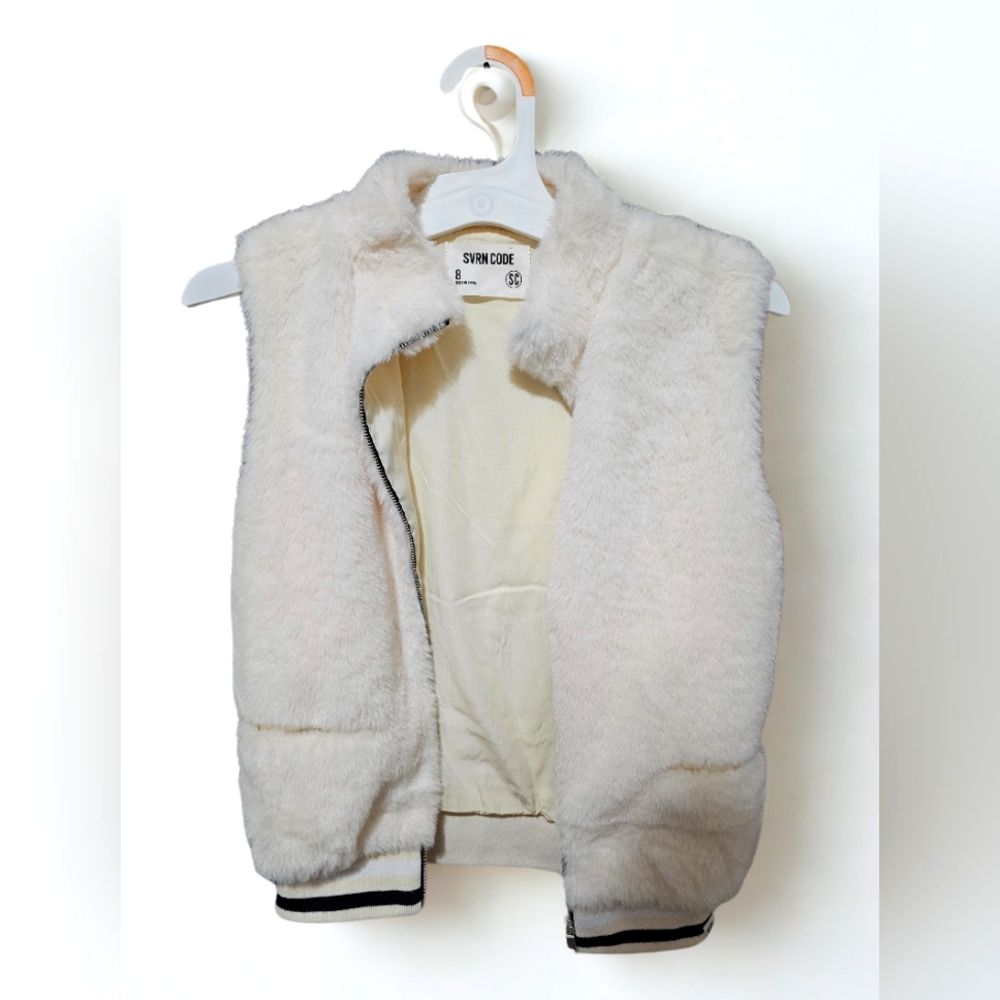 Cream Furry Vest